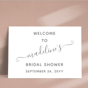 Modern Minimal Script Bridal Shower Welcome Poster