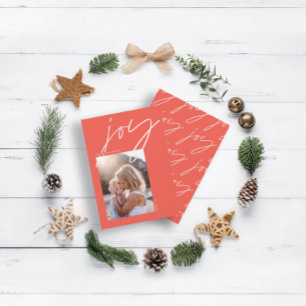 modern minimal script calligraphy red joy holiday