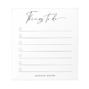Modern Minimal Script Calligraphy To do list Notepad
