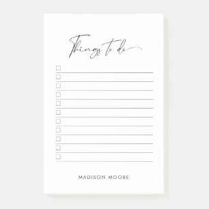 Modern Minimal Script Calligraphy To do list Post-it Notes