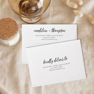 Modern Minimal Script Calligraphy Wedding Envelope