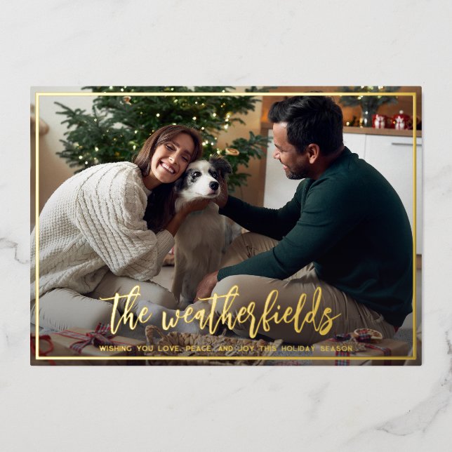 Modern Minimal Script Christmas Gold (Front)