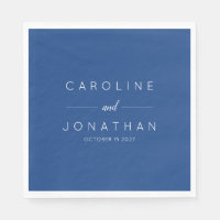 Modern Minimal Script French Blue Custom Wedding
