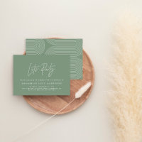 Modern minimal script geometric green birthday inv