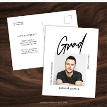 Modern Minimal Script Graduation Party Invitation