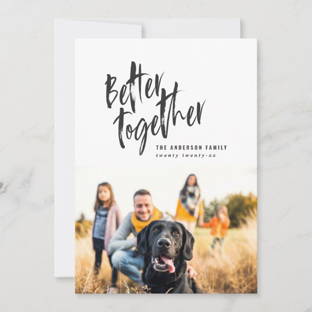 Modern minimal script holiday photo (Front)