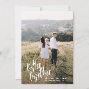 Modern minimal script holiday photo card