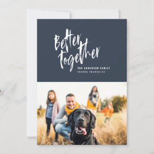 Modern minimal script holiday photo card