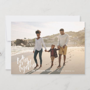 Modern minimal script holiday photo card