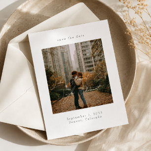 Modern Minimal Script Over Photo Wedding Save The Date