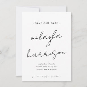 Modern Minimal Script Photo Save the Date 