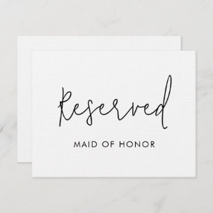 Modern Minimal Script Reservation Sign Wedding Invitation