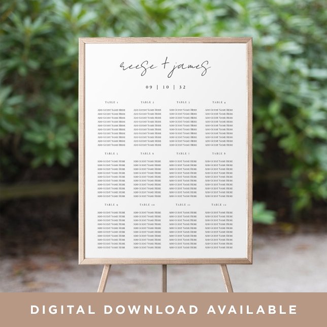 Modern Minimal Script Seating Chart (Creator Uploaded)