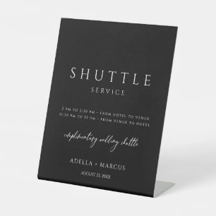 Modern Minimal Script Shuttle Service Wedding Sign
