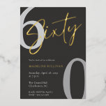 Modern Minimal Script Sixty 60th Birthday Party<br><div class="desc">Modern Script Sixty Birthday Celebration design with elegant calligraphy and a minimalist layout. Perfect for a stylish 60th birthday celebration,  this clean and timeless typography style creates a sophisticated and memorable event announcement.</div>