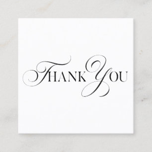 modern minimal script thank you for your order square business card