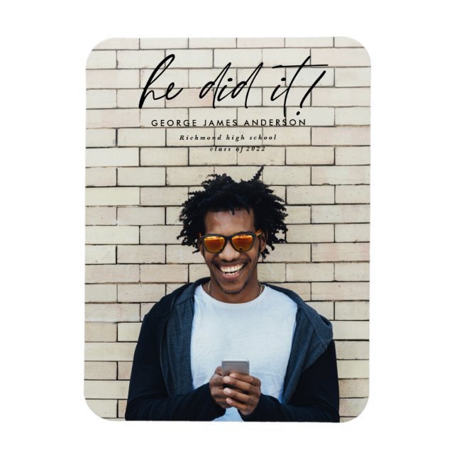Modern minimal script typography graduation magnet (Vertical)