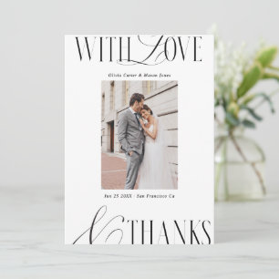 Modern Minimal Script Typography Photo Thank You Card