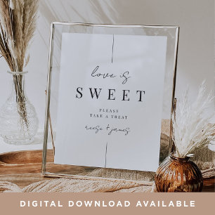 Modern Minimal Script Wedding Dessert Table Poster