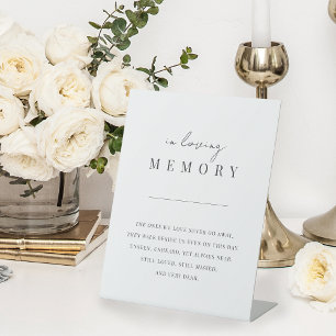 Modern Minimal Script Wedding Memorial Pedestal Sign