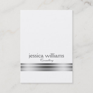 Modern Minimal Silver Stripe Accent Business Card