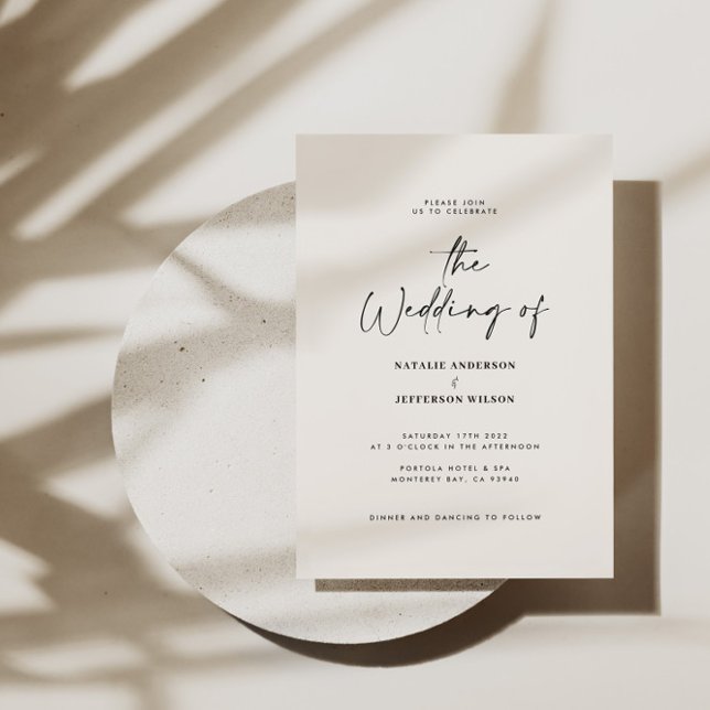 Modern minimal simple black and white wedding save the date (Creator Uploaded)