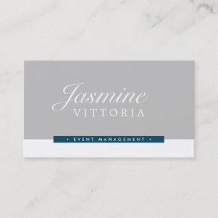 MODERN MINIMAL simple black colour silver grey nav Business Card