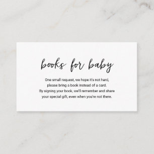 Modern Minimal Simple Books for Baby Shower Enclosure Card