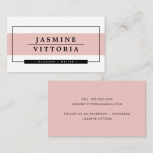 MODERN MINIMAL simple border pale pink band Business Card