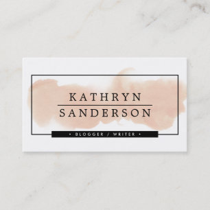 MODERN MINIMAL simple border pale pink brush marks Business Card