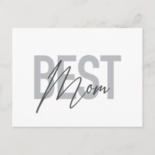 Modern, minimal, simple, cool design of Best Mum Postcard