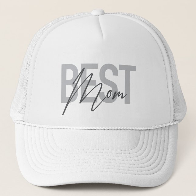 Modern, minimal, simple, cool design of Best Mum Trucker Hat (Front)