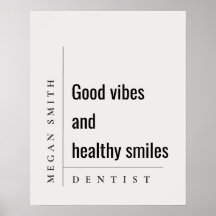 Modern Minimal Simple Healthy Smile Dentist Gift