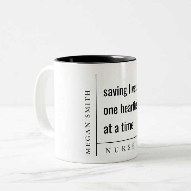 Modern Minimal Simple Nurse Healthcare Gift Two-Tone Coffee Mug (Front Left)