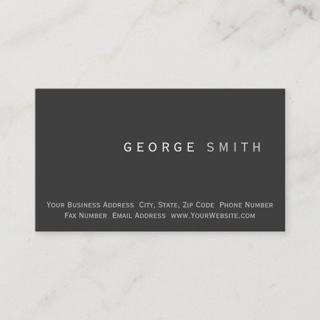 Modern Minimal Simple Plain Business Card (Front)