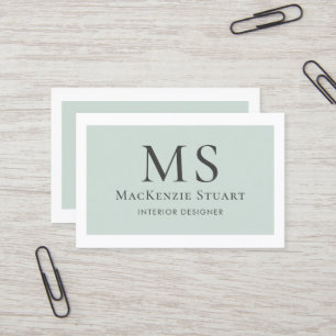 Modern Minimal Simple Professional Monogram Business Card