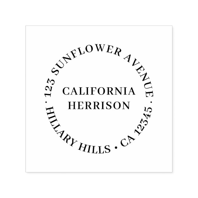 Modern Minimal | Simple Round Return Address Self-inking Stamp (Design)