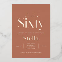 Modern minimal simple terracotta 60th birthday
