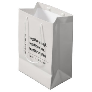 Modern Minimal Simple Together Bridesmaid Gift Medium Gift Bag