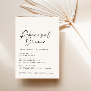 Modern Minimal simple Wedding Rehearsal Dinner Invitation
