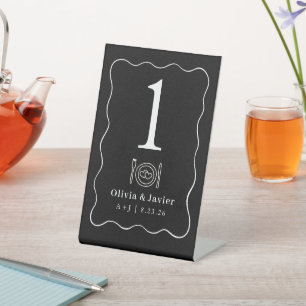 Modern Minimal Simple Wedding Table Numbers Pedestal Sign