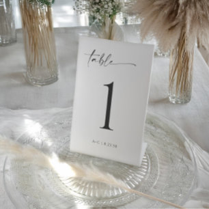 Modern Minimal Simple Wedding Table Numbers Pedestal Sign