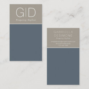 Modern Minimal Slate Blue Taupe Business Card