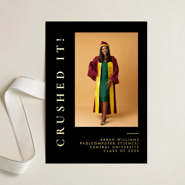 Modern Minimal Sleek Classic Grad Announcement (Creator Uploaded)