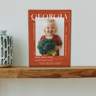 Modern Minimal Snapshot Any Year Birthday Photo Block