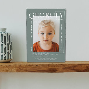 Modern Minimal Snapshot Any Year Birthday Photo Block