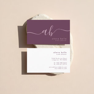 Modern, Minimal & Sophisticated Script Monogram Business Card