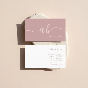 Modern, Minimal & Sophisticated Script Monogram Business Card