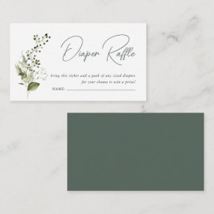 Modern Minimal Spring Greenery Diaper Raffle Enclosure Card