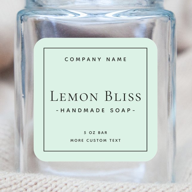 Modern minimal square mint green product label (Creator Uploaded)